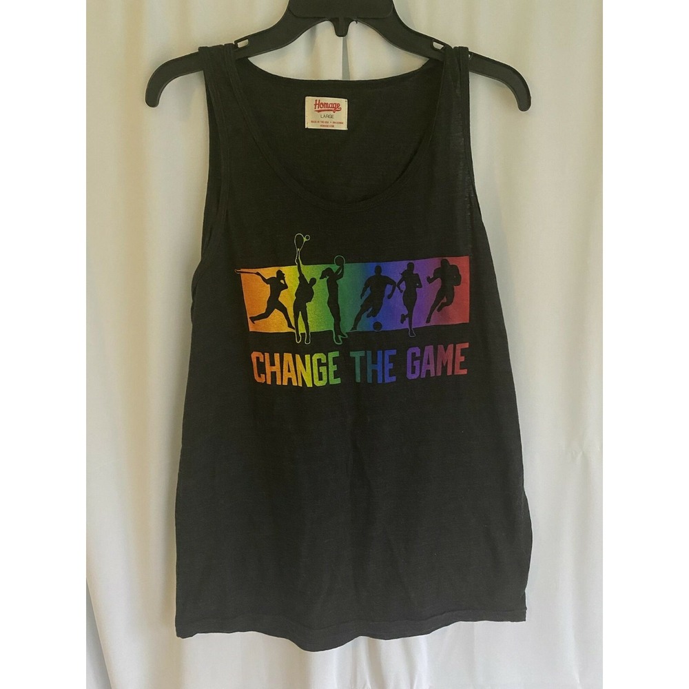 Homage Change The Game Rainbow‎ LGBT Equal Rights Tank Top Large